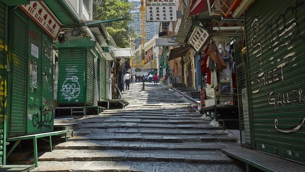 In der Altstadt von Hong Kong