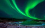 Nordlicht über dem Geysir