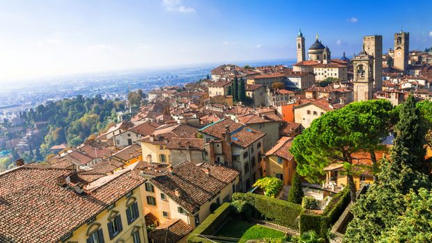 Blick auf Bergamo