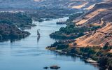 Sonnenuntergang über dem Nil in Aswan