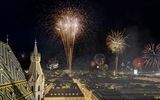 Feuerwerk über den Dächern Wiens