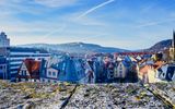 Dächer von Jena im Winter