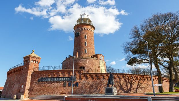 Harbor and the lighthouse in Kolobrzeg, Poland