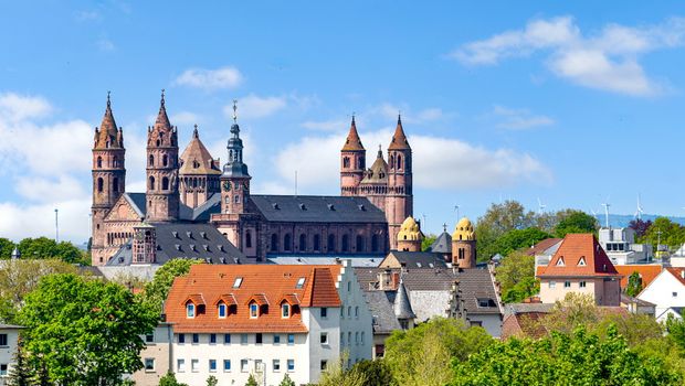 Worms am Rhein, Stadtpanorama mit Dom