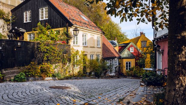 Kleine Gasse in der Altstadt von Oslo