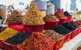 Getrocknete Früchte auf Siyob Basar in Samarkand, Usbekistan