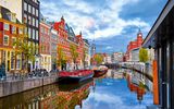 Amsterdam Kanal im Frühling