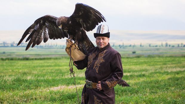 Falkner mit Steinadler