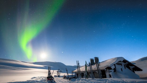 Winter Northern lights, Lappland