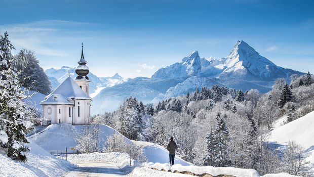 Maria Gern mit Blick auf den Watzmann