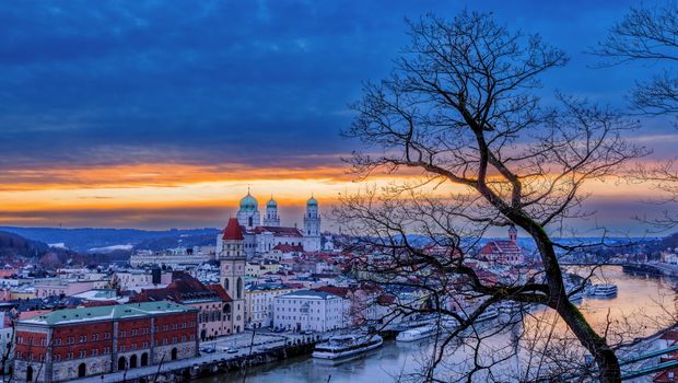 Sonnenuntergang in Passau