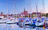 Stralsund, Hafen mit St. Nikolai-Kirche