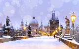 Karlsbrücke Prag im Winter