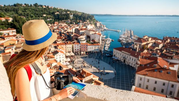 Piran, Blick vom Glockenturm der St. Georgs Kirche