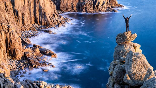 rocky Cornish headland, Lands End_original