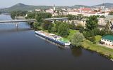 Florentina Litomerice 2023 Schiffsansicht Drohne und Brücke
