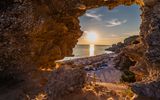 Sonnenuntergang am Dhermi Strand in Albanien